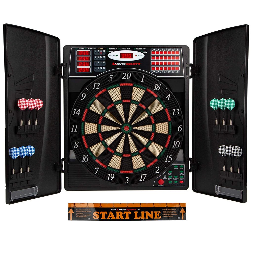 ultrasport electronic dartboard with two classic 16 player led dartboard 38 games